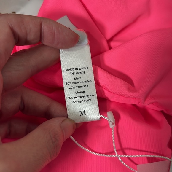Andie Bikini Set Valencia Top 90s High Waisted Bottom Neon Pink size Medium NWT - Picture 7 of 10